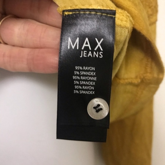 Max Jeans golden mustard long sleeve top‎ small - Picture 3 of 4